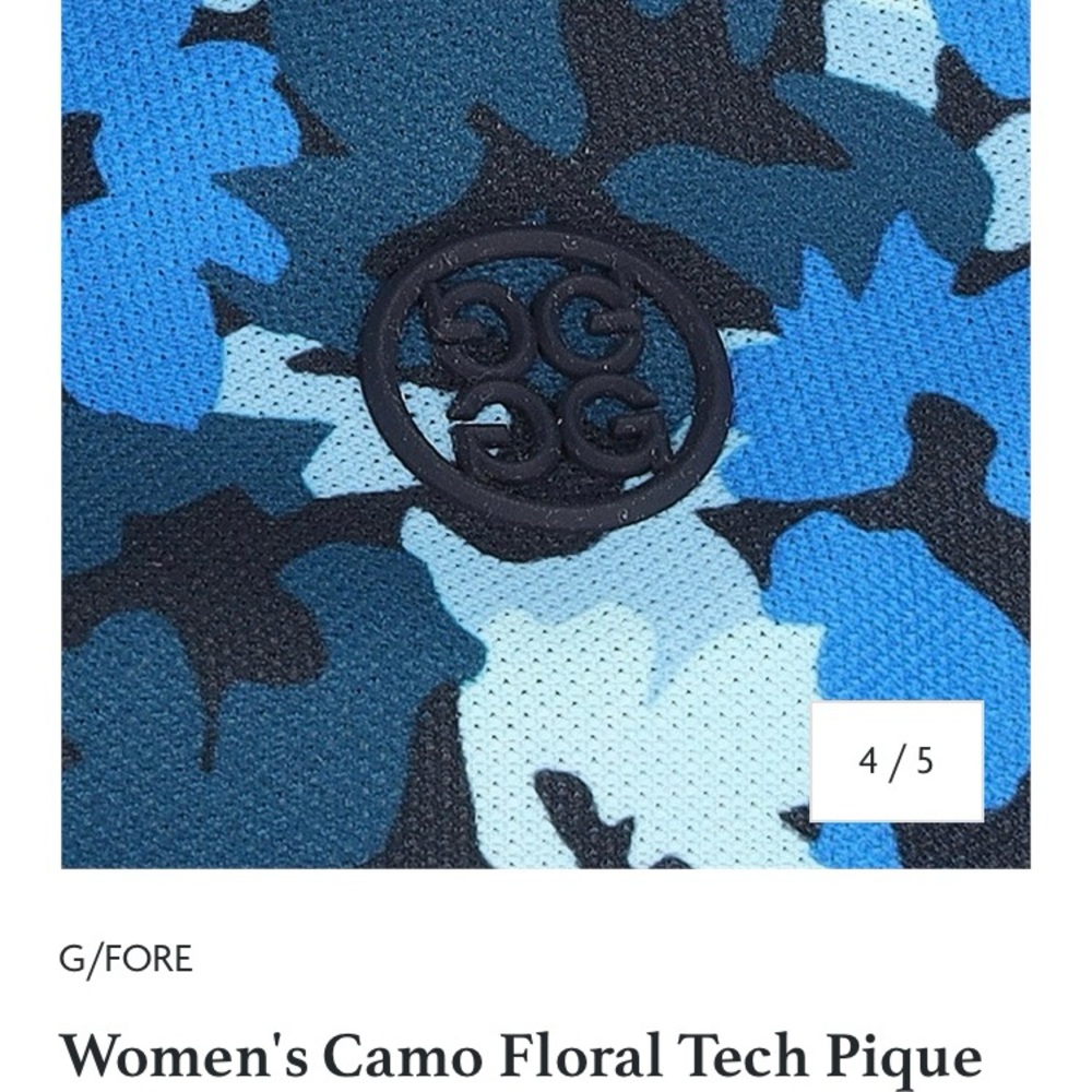 G/FORE Blue and Black Camouflage Polo Shirt - Picture 7 of 9